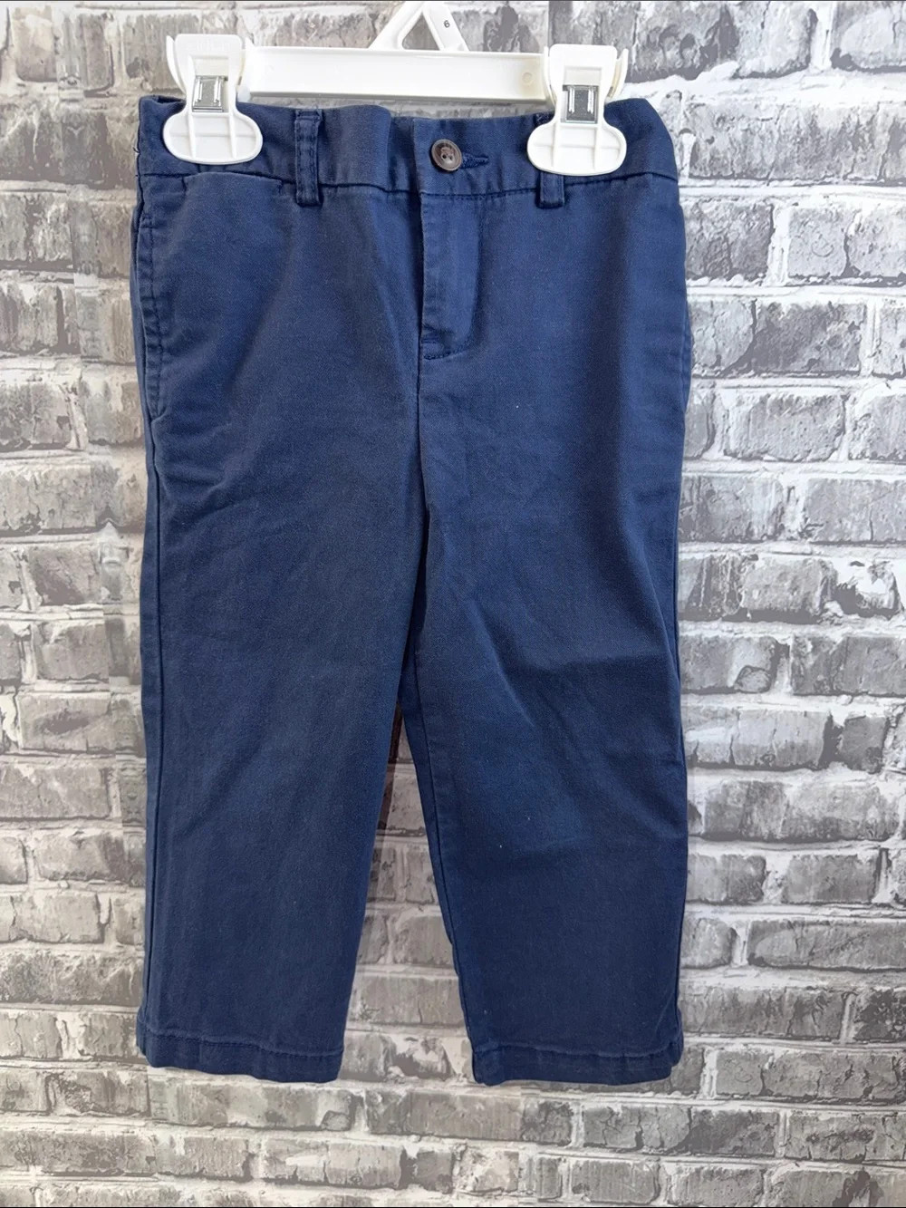 Ralph Lauren Navy Blue Kids Chino Pants with Red Polo Logo